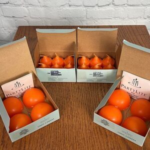 Partylite Orange Sherbet 12 Votive Candles & 8 Aroma Melts orange colored New